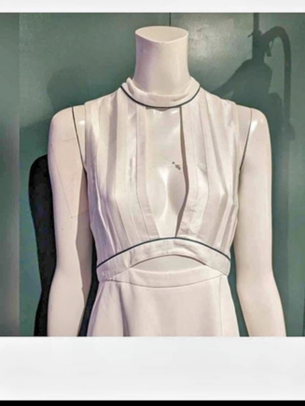 Misha Nonoo Keyhole Cutout Dress Midi Dress in White/Cream